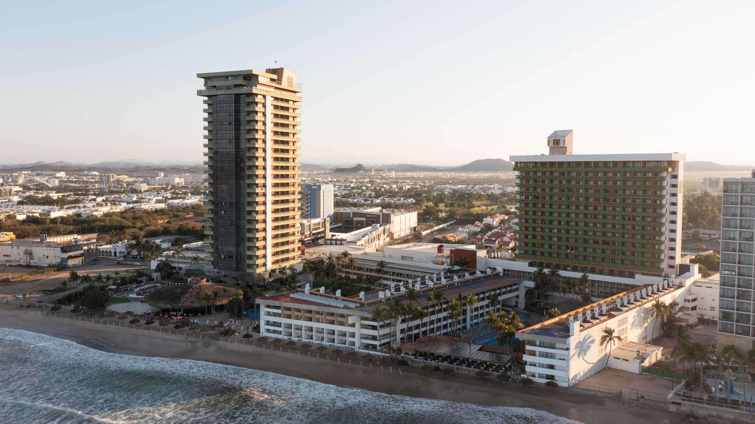 Aerial of El Cid Castilla Beach outdoor pool